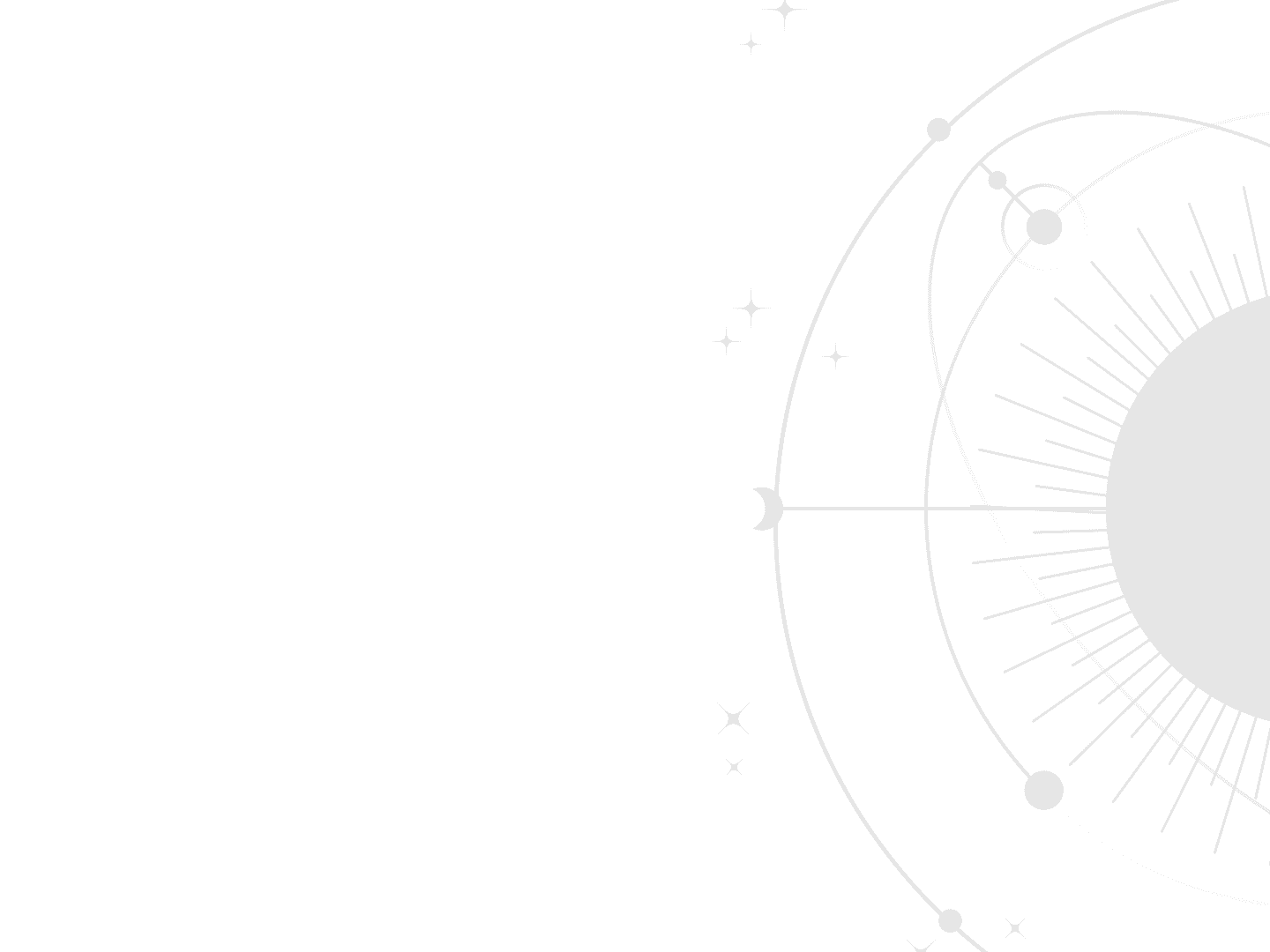 main background image - revoloving planets/stars around the sun - depicting astrology